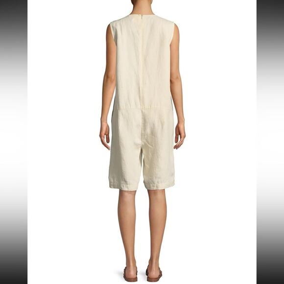 Eileen Fisher Organic Linen Relaxed Romper/Jumpsuit Women’s s Size Large - Picture 5 of 13